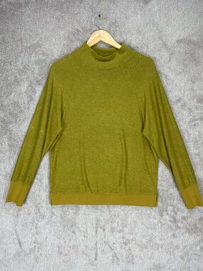 Richer Poorer Sweater Women’s M Olive Green Mock Neck Soft Knit Rayon Blend